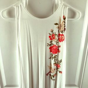 Ginger G white tank with flower print
